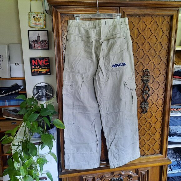 VTG Y2K JNCO Khaki Cargo Pants Wide Leg -  Men's 31x30 - Picture 8 of 16